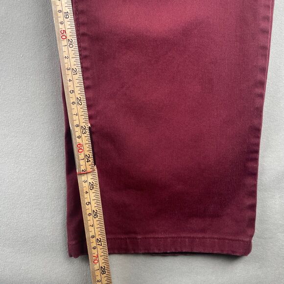 Hawkings McGill Pants Mens 34x32 Red Straight Stretch Mid Rise Casual 5-Pocket - Picture 6 of 8